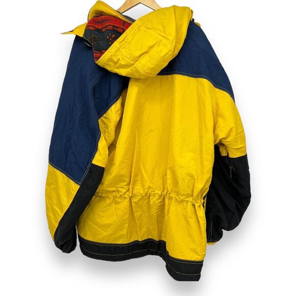 Descente Vintage Yellow Aztec Print Fleece Lined Men's Ski Jacket Sz. 3 - Picture 2 of 7